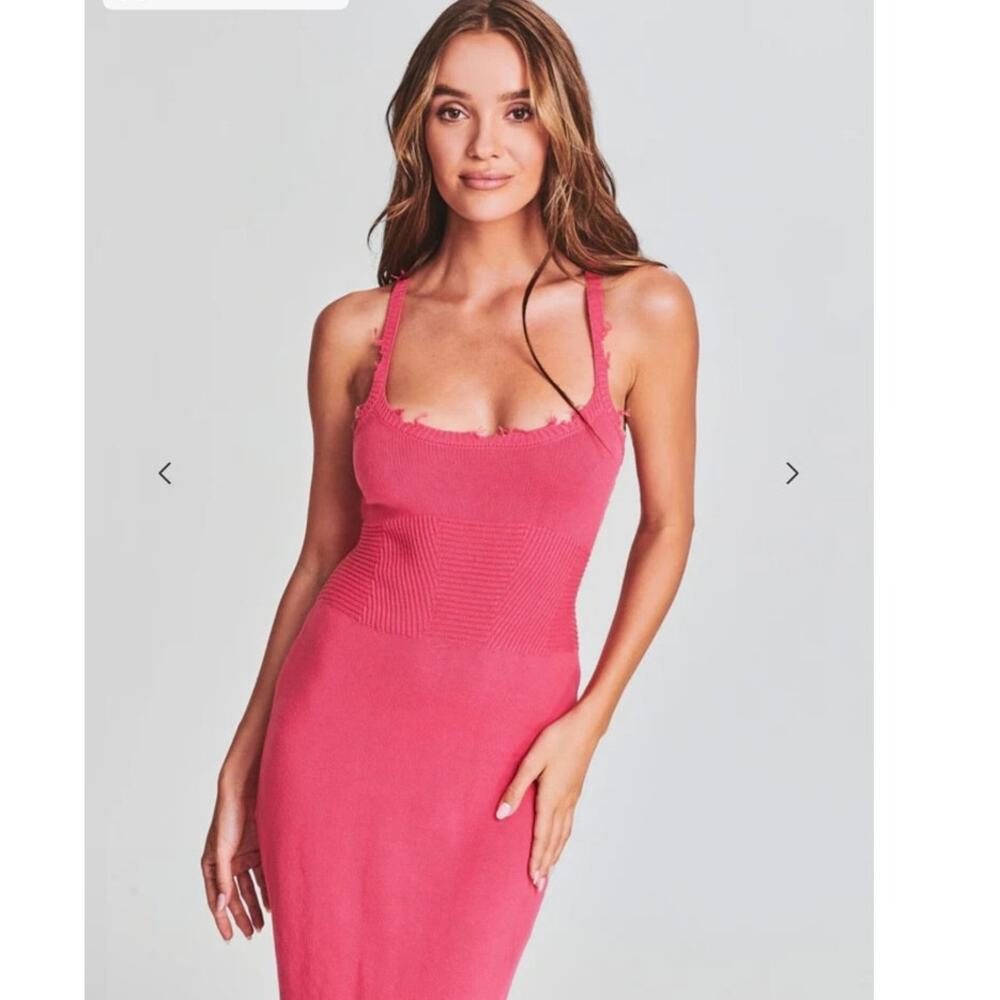 SER.O.YA Gabby Maxi Dress Pink Coral Bodycon NWOT M